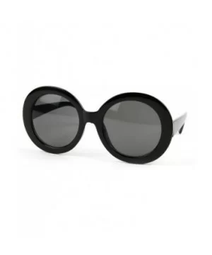 Women's Vintage Retro Frame Sunglasses - Black-smoke Lens - CG11EPHZU51 $9.08 Round