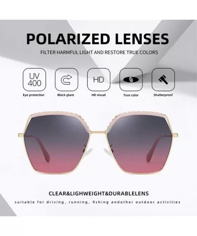 Women Oversized Gradient Lens Polarized Sunglasses Square Fashion Sun glasses Female Goggle Ladies UV400 - CA199Q0QTHU $5.15 ...