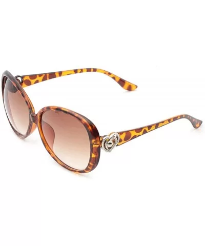 Classic Retro Sunglasses for women metal Resin UV400 Sunglasses - Leopard Print - CZ18T3XE3X5 $9.94 Oval