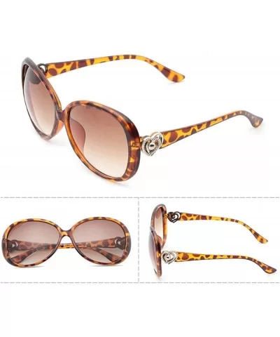 Classic Retro Sunglasses for women metal Resin UV400 Sunglasses - Leopard Print - CZ18T3XE3X5 $9.94 Oval