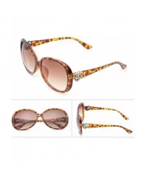 Classic Retro Sunglasses for women metal Resin UV400 Sunglasses - Leopard Print - CZ18T3XE3X5 $9.94 Oval