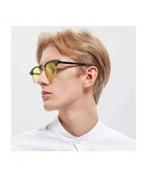 Semi Rimless Sunglasses for Women Men Oval Retro Sunglasses Driving Sunglasses colorful lens sunglasses UV400 - 4 - CM196AX06...