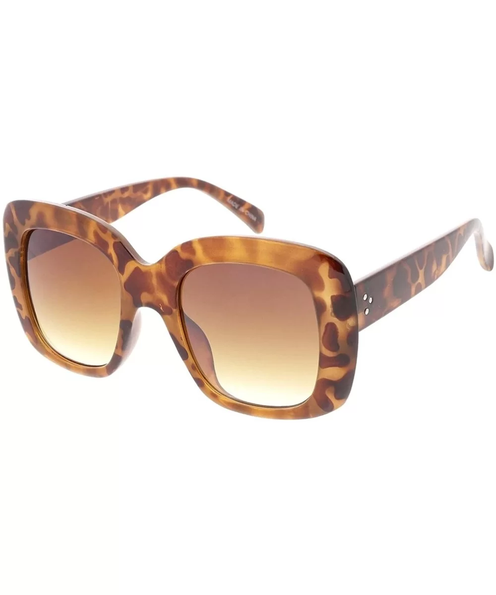 Urban Modern"Chrono" Thick Frame Sunglasses - Brown - CZ18GYXLA24 $7.96 Square