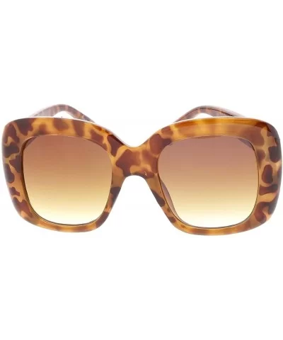 Urban Modern"Chrono" Thick Frame Sunglasses - Brown - CZ18GYXLA24 $7.96 Square