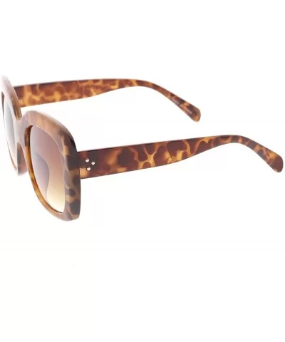 Urban Modern"Chrono" Thick Frame Sunglasses - Brown - CZ18GYXLA24 $7.96 Square