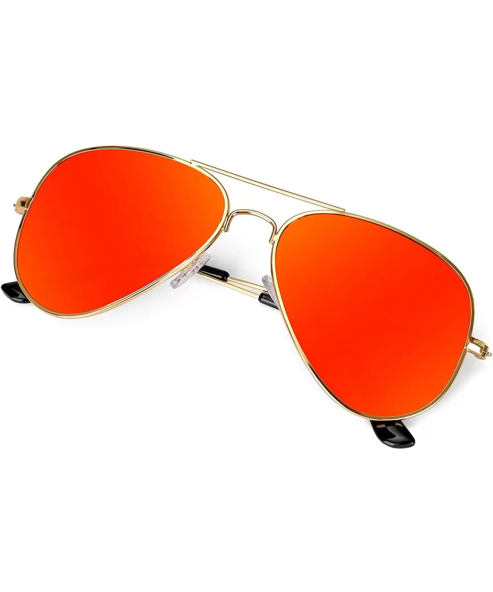 Aviator Sunglasses Men Women Lightweight - Red/Gold - C318RWR7XCI $11.02 Aviator