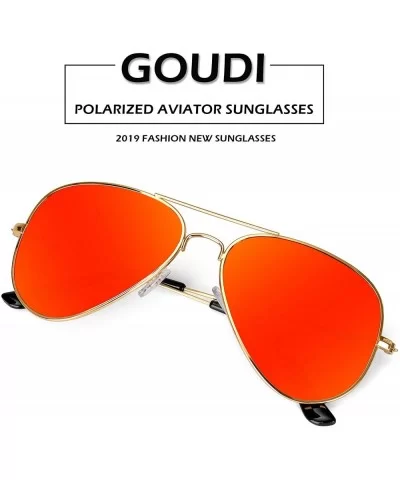 Aviator Sunglasses Men Women Lightweight - Red/Gold - C318RWR7XCI $11.02 Aviator