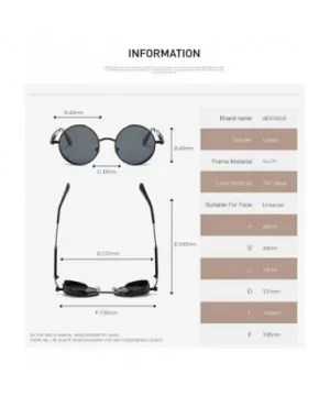 Polarized Sunglasses Steampunk Round Lens Metal Frame Unisex Glasses AE0519 - Silver&black - CA12OBTJZ0Z $8.37 Round