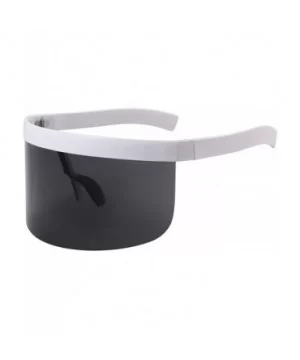 Oversized Mask Cover Shield Visor Style Big Frame Rimless Sunglasses Mono Lens UV400 - C6-white-smoke - CH18EIZSG0L $14.54 Go...