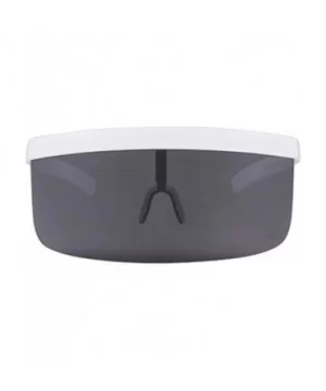 Oversized Mask Cover Shield Visor Style Big Frame Rimless Sunglasses Mono Lens UV400 - C6-white-smoke - CH18EIZSG0L $14.54 Go...