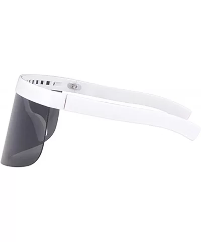 Oversized Mask Cover Shield Visor Style Big Frame Rimless Sunglasses Mono Lens UV400 - C6-white-smoke - CH18EIZSG0L $14.54 Go...