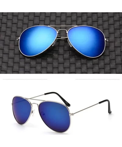 Sunglasses for Men Women Aviator Polarized Mirror with Case Metal UV 400 Lens Protection Vintage Retro Glasses - C818SW26LS4 ...