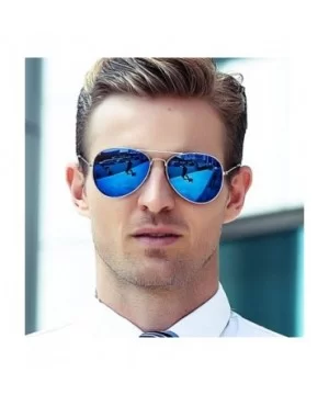 Sunglasses for Men Women Aviator Polarized Mirror with Case Metal UV 400 Lens Protection Vintage Retro Glasses - C818SW26LS4 ...