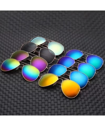 Sunglasses for Men Women Aviator Polarized Mirror with Case Metal UV 400 Lens Protection Vintage Retro Glasses - C818SW26LS4 ...