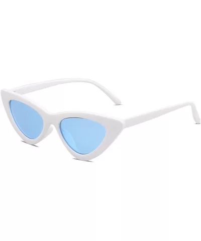 Retro Vintage Narrow Cat Eye Sunglasses for Women Clout Goggles Plastic Frame Cardi B SJ2044 - CM189K98NGD $9.91 Cat Eye