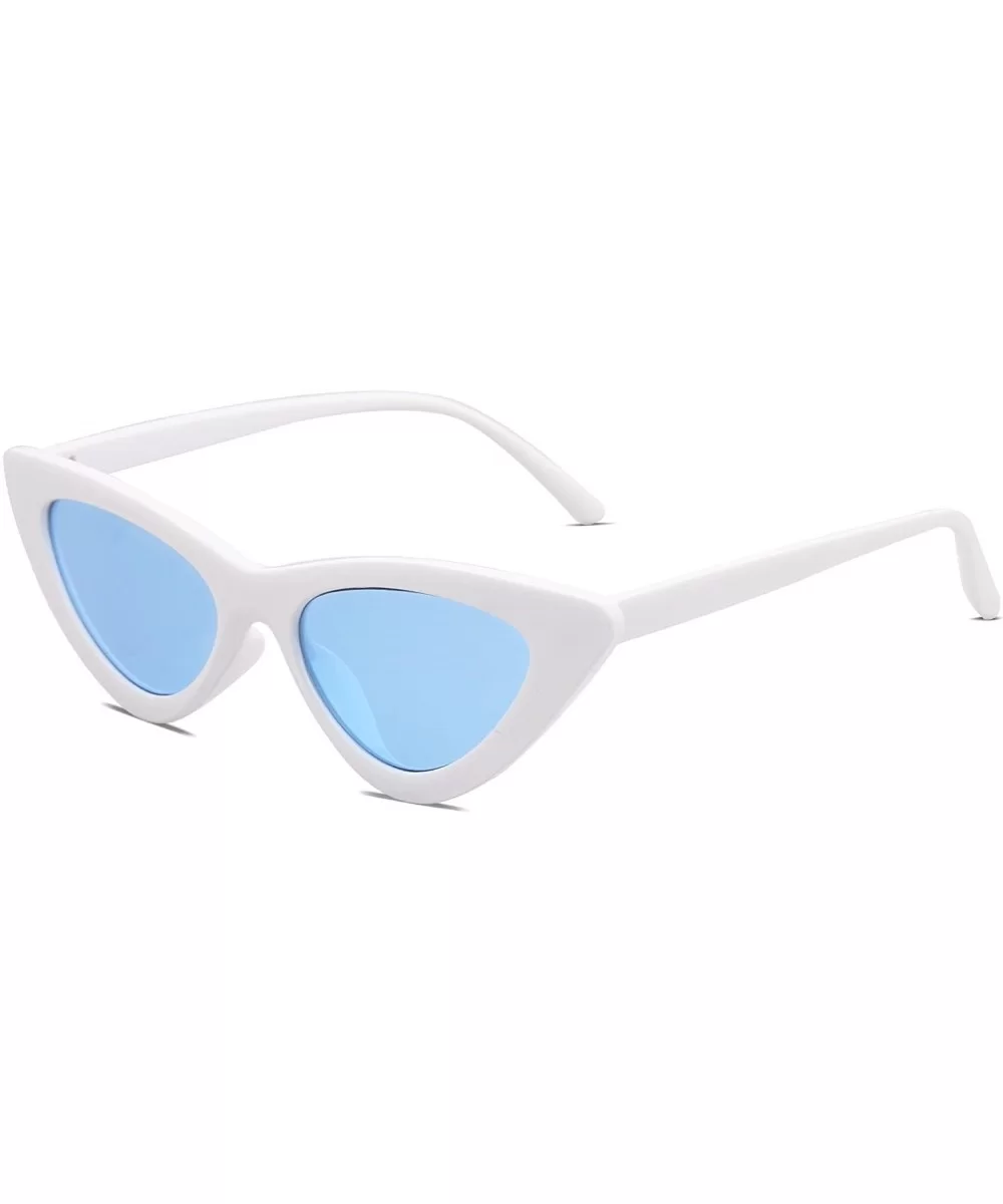 Retro Vintage Narrow Cat Eye Sunglasses for Women Clout Goggles Plastic Frame Cardi B SJ2044 - CM189K98NGD $9.91 Cat Eye