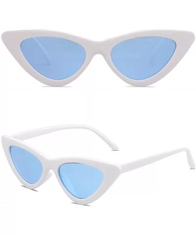 Retro Vintage Narrow Cat Eye Sunglasses for Women Clout Goggles Plastic Frame Cardi B SJ2044 - CM189K98NGD $9.91 Cat Eye