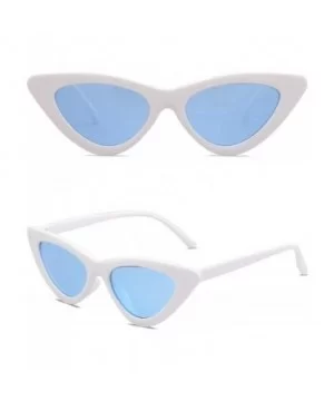 Retro Vintage Narrow Cat Eye Sunglasses for Women Clout Goggles Plastic Frame Cardi B SJ2044 - CM189K98NGD $9.91 Cat Eye