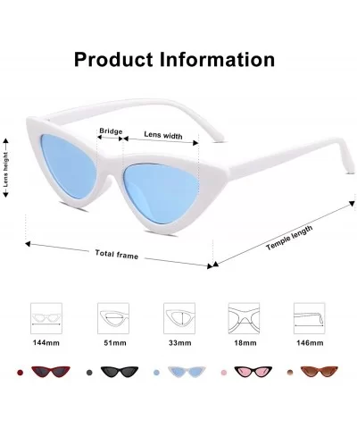 Retro Vintage Narrow Cat Eye Sunglasses for Women Clout Goggles Plastic Frame Cardi B SJ2044 - CM189K98NGD $9.91 Cat Eye