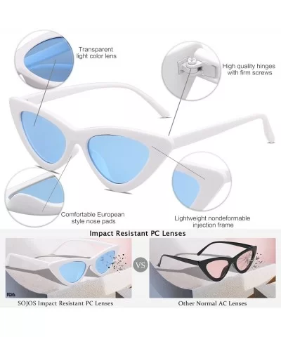 Retro Vintage Narrow Cat Eye Sunglasses for Women Clout Goggles Plastic Frame Cardi B SJ2044 - CM189K98NGD $9.91 Cat Eye