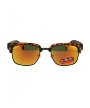 Mens Luxury Half Horned Rim Rectangular Modern Designer Sunglasses - Tortoise Orange - C117YR95M3D $6.86 Rectangular