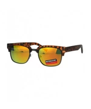 Mens Luxury Half Horned Rim Rectangular Modern Designer Sunglasses - Tortoise Orange - C117YR95M3D $6.86 Rectangular