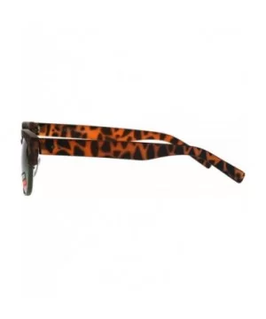 Mens Luxury Half Horned Rim Rectangular Modern Designer Sunglasses - Tortoise Orange - C117YR95M3D $6.86 Rectangular