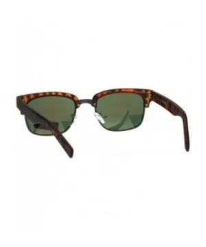 Mens Luxury Half Horned Rim Rectangular Modern Designer Sunglasses - Tortoise Orange - C117YR95M3D $6.86 Rectangular