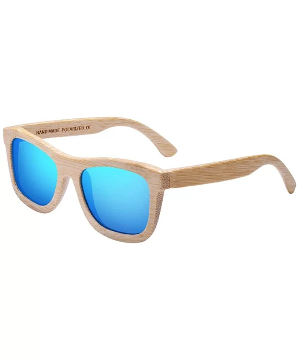 New Bamboo Sunglasses Men Polarized Sun Glasses For Women Brand C01Brown - C02blue - CN18Y6SSLEK $35.12 Aviator