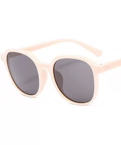 Unisex Sunglasses Retro Bright Black Grey Drive Holiday Round Non-Polarized UV400 - Beige Grey - CC18RLIUY7G $5.00 Round