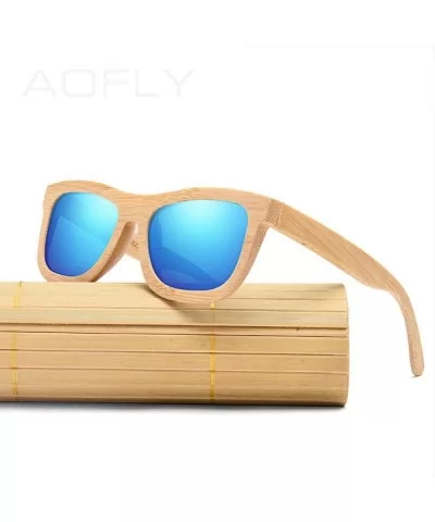 New Bamboo Sunglasses Men Polarized Sun Glasses For Women Brand C01Brown - C02blue - CN18Y6SSLEK $35.12 Aviator