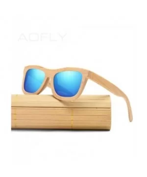 New Bamboo Sunglasses Men Polarized Sun Glasses For Women Brand C01Brown - C02blue - CN18Y6SSLEK $35.12 Aviator