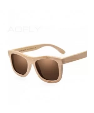 New Bamboo Sunglasses Men Polarized Sun Glasses For Women Brand C01Brown - C02blue - CN18Y6SSLEK $35.12 Aviator