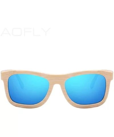 New Bamboo Sunglasses Men Polarized Sun Glasses For Women Brand C01Brown - C02blue - CN18Y6SSLEK $35.12 Aviator