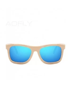 New Bamboo Sunglasses Men Polarized Sun Glasses For Women Brand C01Brown - C02blue - CN18Y6SSLEK $35.12 Aviator