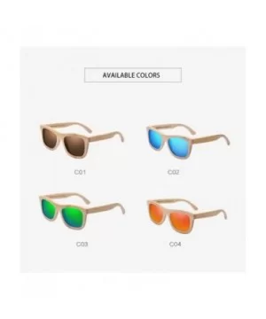 New Bamboo Sunglasses Men Polarized Sun Glasses For Women Brand C01Brown - C02blue - CN18Y6SSLEK $35.12 Aviator