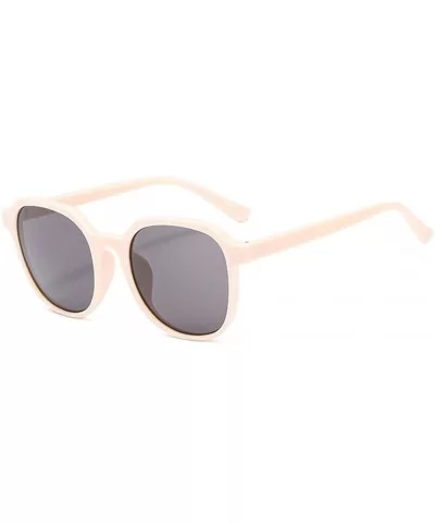 Unisex Sunglasses Retro Bright Black Grey Drive Holiday Round Non-Polarized UV400 - Beige Grey - CC18RLIUY7G $5.00 Round