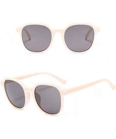 Unisex Sunglasses Retro Bright Black Grey Drive Holiday Round Non-Polarized UV400 - Beige Grey - CC18RLIUY7G $5.00 Round