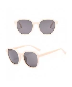 Unisex Sunglasses Retro Bright Black Grey Drive Holiday Round Non-Polarized UV400 - Beige Grey - CC18RLIUY7G $5.00 Round