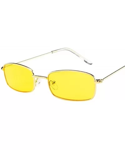 Vintage Glasses Women Man Square Shades Small Rectangular Frame Sunglasses Fashion Polarized Sunglasses - CG199HYSL4W $6.43 S...