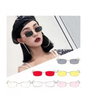 Vintage Glasses Women Man Square Shades Small Rectangular Frame Sunglasses Fashion Polarized Sunglasses - CG199HYSL4W $6.43 S...