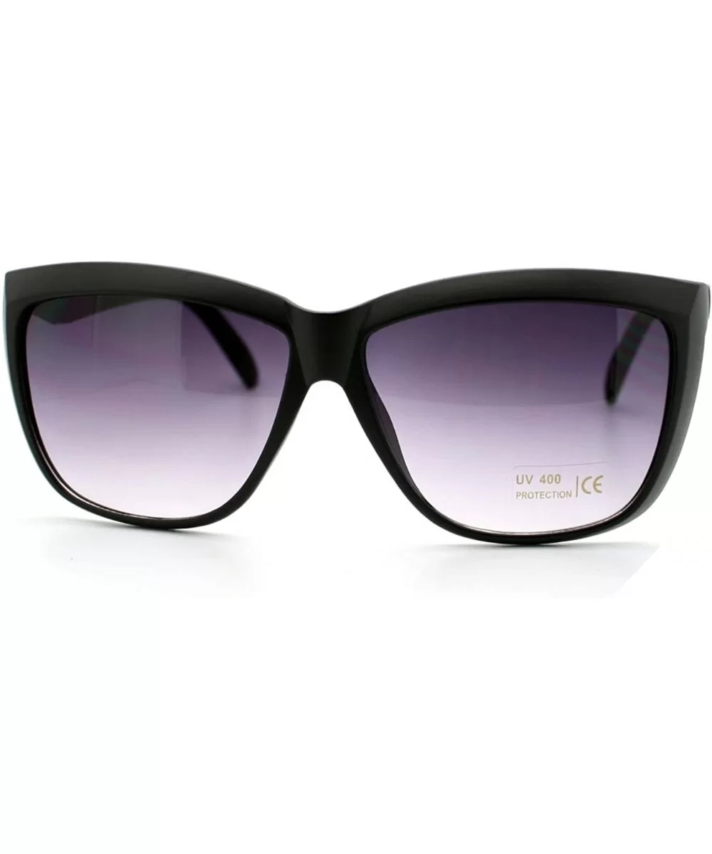 Chic Designer Womens Celebrity Style Sunglasses Oversized Square - Matte Black - CU11XHA8WAF $6.95 Square