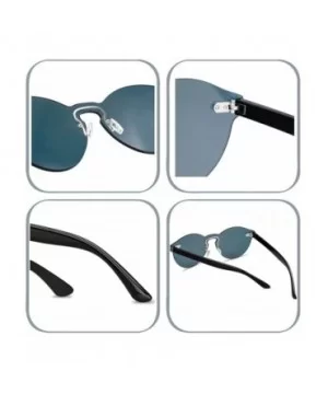 Rimless Mirrored Lens One Piece Sunglasses UV400 Protection for Women Men - 2 Red+blue+green - CM18RRRADE2 $17.28 Rimless