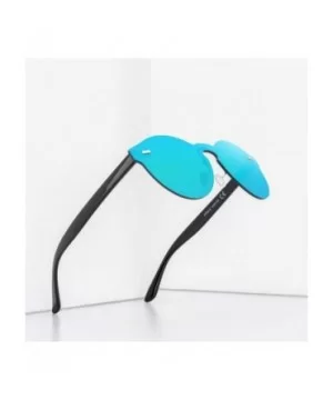 Rimless Mirrored Lens One Piece Sunglasses UV400 Protection for Women Men - 2 Red+blue+green - CM18RRRADE2 $17.28 Rimless