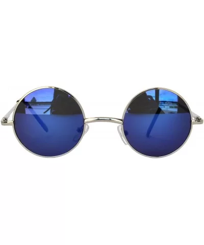 Round Retro Vintage Circle Style Sunglasses Colored Metal Frame Small frame 43 mm and 55 mm - C1184WTA97C $5.58 Round