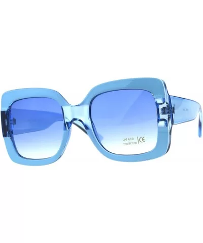 Womens Square Frame Sunglasses Oversized Fashion Shades UV 400 - Blue - C018CL0ETT5 $8.48 Square