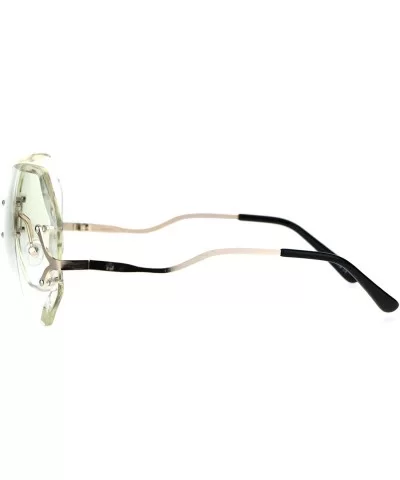 Womens Oversize Drop Temple Rimless Butterfly Diva Granny Eye Glasses - Gold - CH12MYEK9R6 $9.95 Butterfly