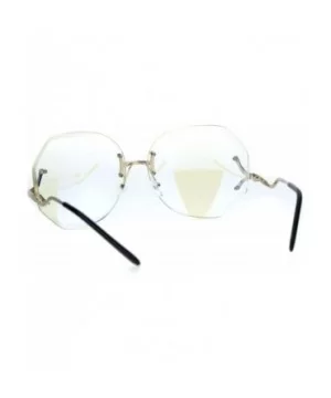 Womens Oversize Drop Temple Rimless Butterfly Diva Granny Eye Glasses - Gold - CH12MYEK9R6 $9.95 Butterfly