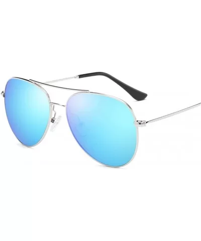 Unisex Retro Alloy Sunglasses Men Polarized UV400 - C3 Silver Black - CF18M3O2RA4 $35.91 Oval