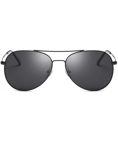 Unisex Retro Alloy Sunglasses Men Polarized UV400 - C3 Silver Black - CF18M3O2RA4 $35.91 Oval